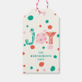 Bold Chunky Geometric Joy Kleurrijke Stippen Moder Cadeaulabel (Voorkant)