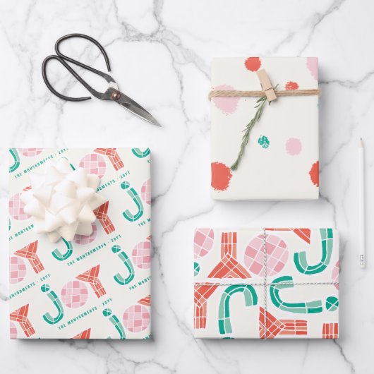 Bold Chunky Geometric Joy Kleurrijke Stippen Moder Inpakpapier Vel (Voorkant)