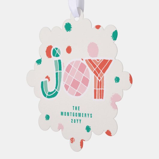 Bold Chunky Geometric Joy Kleurrijke Stippen Moder Ornament Kaart (Links)