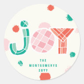Bold Chunky Geometric Joy Kleurrijke Stippen Moder Ronde Sticker (Voorkant)