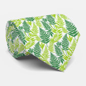 Bold Citrus Green Statement Botanical Fern Pattern Stropdas (Opgerold)