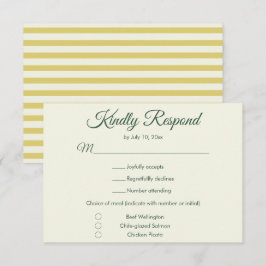 Bold Citrus Yellow Green Elegant Chic Wedding RSVP Kaartje