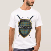 Bold Clan Thompson Tartan Scottish Shield T-shirt (Voorkant)