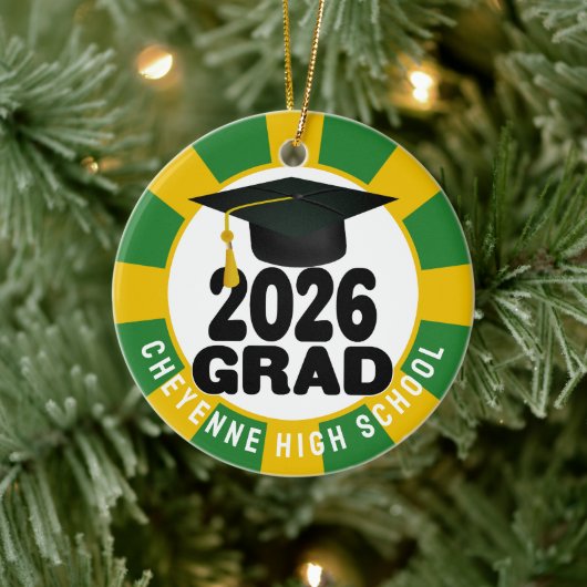 Bold Class of 2026 Foto Afstuderen Keramisch Ornament (Boom)