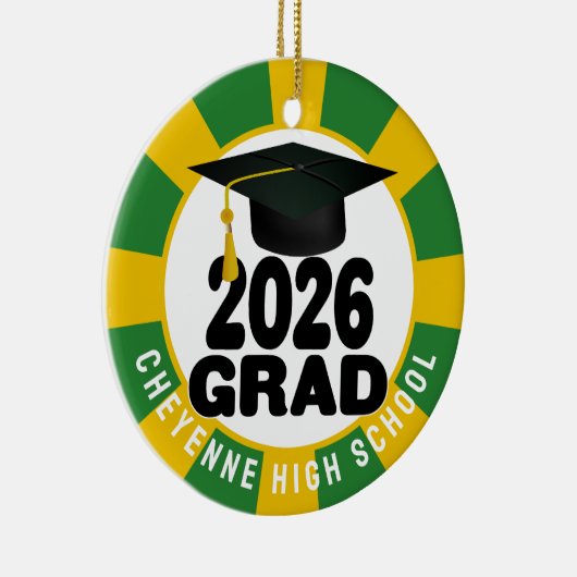 Bold Class of 2026 Foto Afstuderen Keramisch Ornament (Rechts)