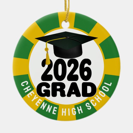 Bold Class of 2026 Foto Afstuderen Keramisch Ornament (Voorkant)