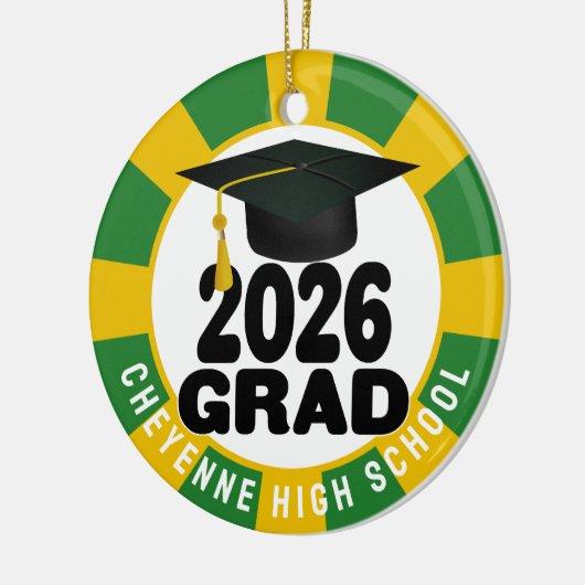 Bold Class of 2026 Foto Afstuderen Keramisch Ornament (Links)