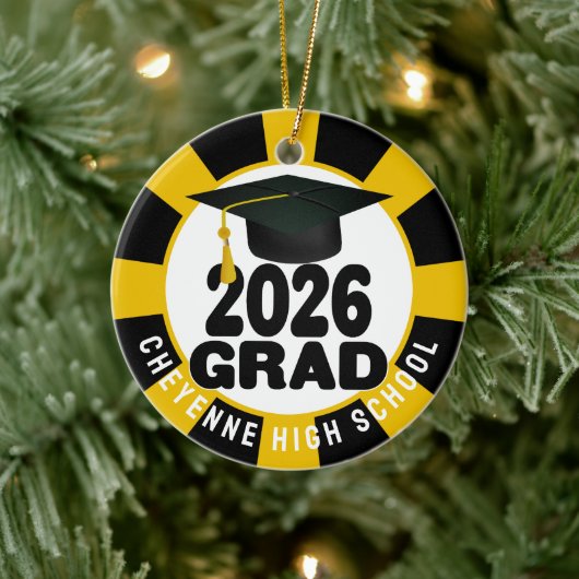Bold Class of 2026 Foto Afstuderen Keramisch Ornament (Boom)