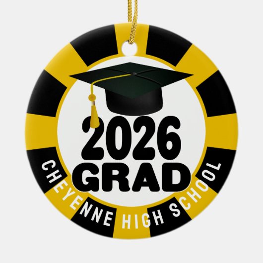 Bold Class of 2026 Foto Afstuderen Keramisch Ornament (Voorkant)