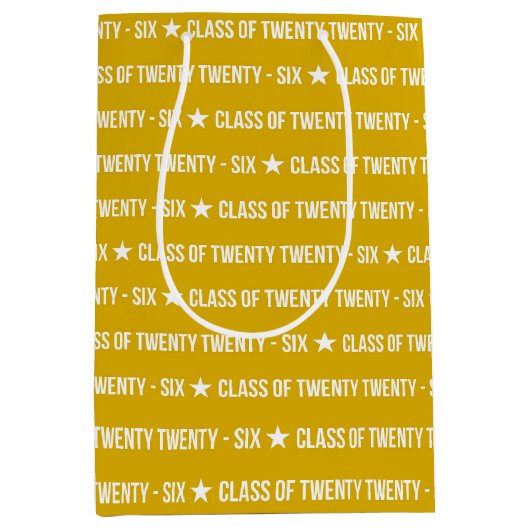 Bold Class of 2026 Graduation Pattern Medium Cadeauzakje (Voorkant)