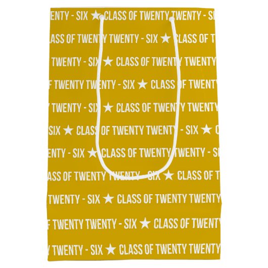 Bold Class of 2026 Graduation Pattern Medium Cadeauzakje (Achterkant)