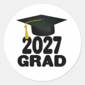 Bold Class of 2027 Graduation Ronde Sticker (Voorkant)