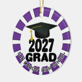 Bold Class of 2027 Photo Graduation Keramisch Ornament (Links)