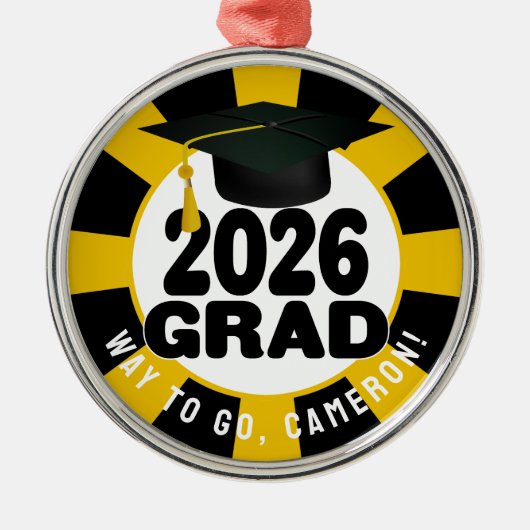 Bold Class van het Afstuderen 2026 Metalen Ornament (Voorkant)