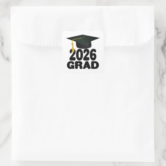 Bold Class van het Afstuderen 2026 Vierkante Sticker (Tas)