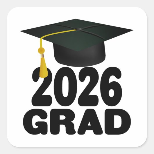 Bold Class van het Afstuderen 2026 Vierkante Sticker (Voorkant)