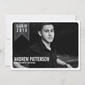 Bold Classic Banner Afstuderen Fotoaankondiging Kaart (Voorkant)