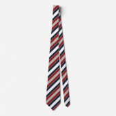  Bold Classic Navy Red White Candy Stripe Stropdas (Voorkant)