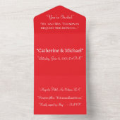 Bold Classic Red Background – Wedding Design All In One Uitnodiging (Binnen)