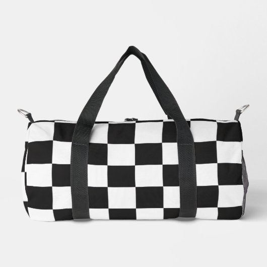 Bold Classic Retro Black and White Checkered Plunjezak (Voorkant)