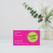 Bold Color Coupon Club Business Cards  Visitekaartje (Staand voorkant)