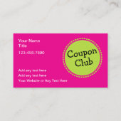 Bold Color Coupon Club Business Cards  Visitekaartje (Voorkant)