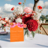 Bold Color Floral Wedding Invitation Kaart