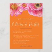 Bold Color Floral Wedding Invitation Kaart (Voorkant)
