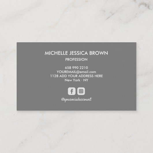 BOLD COLOR MONOGRAM PROFESSIONAL SOCIAL ACCOUNT VISITEKAARTJE (Achterkant)