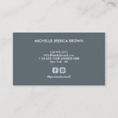 BOLD COLOR MONOGRAM PROFESSIONAL SOCIAL ACCOUNT VISITEKAARTJE (Achterkant)