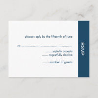 Bold Color Wedding RSVP-kaarten - marine