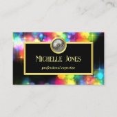 Bold Colorful Logo QR Code Gold Abstract Visitekaartje (Voorkant)