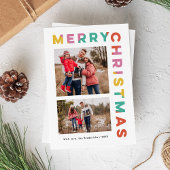 Bold Colorful Merry Christmas 2-Photo  Feestdagenkaart