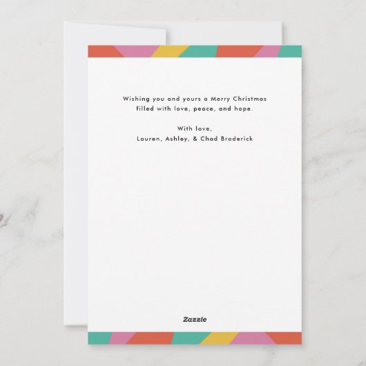 Bold Colorful Merry Christmas 2-Photo  Feestdagenkaart (Achterkant)