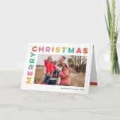 Bold Colorful Merry Christmas Photo Feestdagen Kaart (Voorkant)