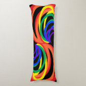 Bold Colorful Rainbow Crescents Body Pillow Lichaamskussen (Voorkant Verticaal)