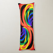 Bold Colorful Rainbow Crescents Body Pillow Lichaamskussen (Achterkant (Verticaal))