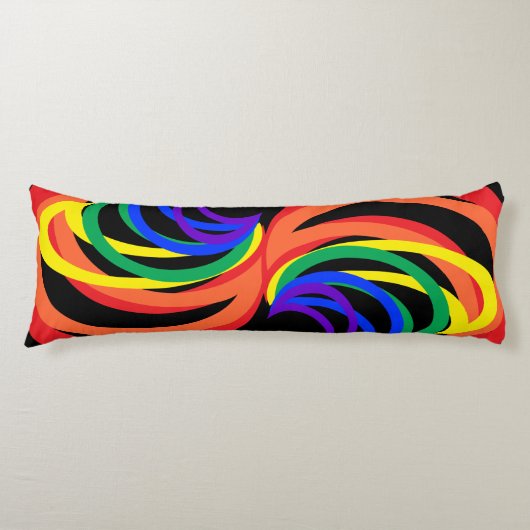 Bold Colorful Rainbow Crescents Body Pillow Lichaamskussen (Voorkant)