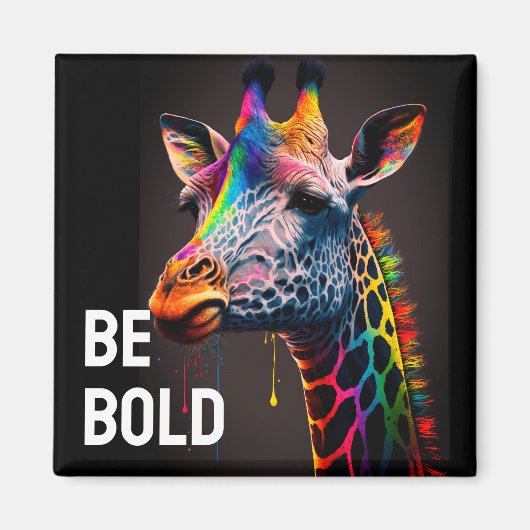 Bold Colorful Rainbow Giraffe Cute Zoo Animal Magneet (Voorkant)