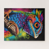Bold Colorful Rainbow Lizard Gecko Cute Animal Art Legpuzzel (Horizontaal)