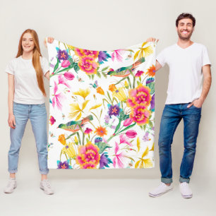 Bold Colorful Summer Print Fleece Deken