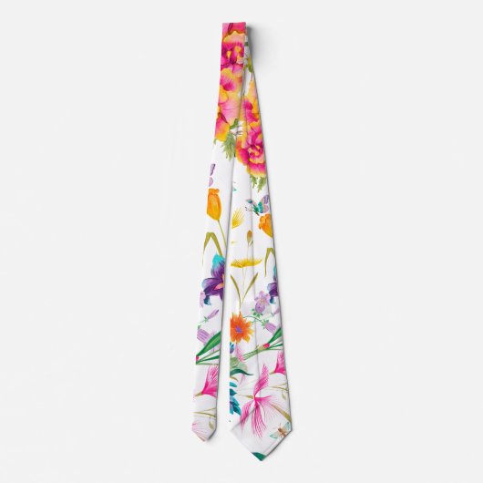 Bold Colorful Summer Print Stropdas (Achterkant)