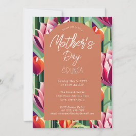 Bold Colorful Terracotta Moederdag Brunch Kaart