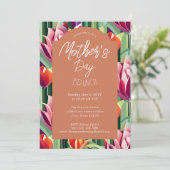 Bold Colorful Terracotta Moederdag Brunch Kaart (Staand voorkant)