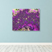 Bold Colorful Trippy Groovy Funky Fractal Art Canvas Afdruk (Insitu (Houten vloer))