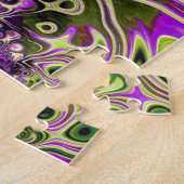Bold Colorful Trippy Groovy Funky Fractal Art Legpuzzel (Zijkant)