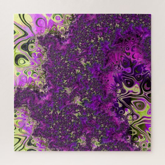 Bold Colorful Trippy Groovy Funky Fractal Art Legpuzzel (Verticaal)