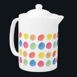 Bold Colorful Waterverf Dotty Blobs Theepot<br><div class="desc">Fun en kleurrijke grote waterverf stippen.</div>