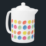 Bold Colorful Waterverf Dotty Blobs Theepot<br><div class="desc">Fun en kleurrijke grote waterverf stippen.</div>