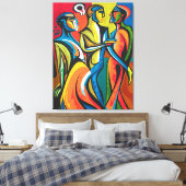 Bold Connections - Abstracte Canvaskunst Canvas Afdruk (Insitu (Slaapkamer))